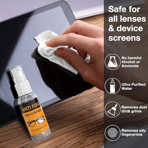 Maxsure 3 in 1 Eye Glasses Cleaner Kit Portable Black
