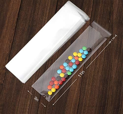 100 pcs Clear 3 in x 11 in Self Seal Cello Bags