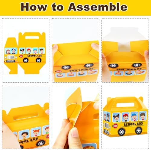 24Pcs School Bus Gift Boxes for Kids Party Favor