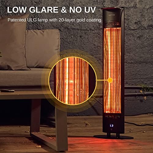 EAST OAK 1500W Electric Infrared Heater with Remote and 24H Timer