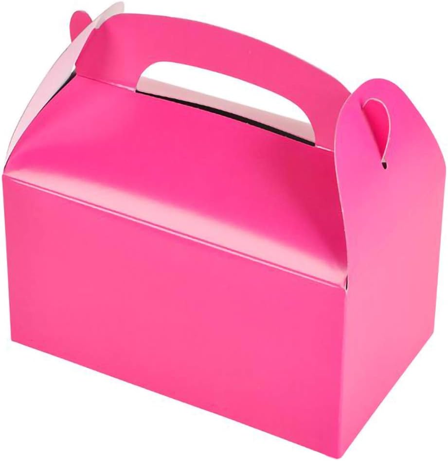 The Dreidel Company Gable Treat Boxes Set of 12 Hot Pink