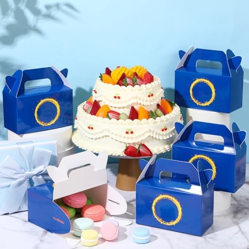 32 Pcs Dark Blue Hedgehog Party Favor Boxes with Handles