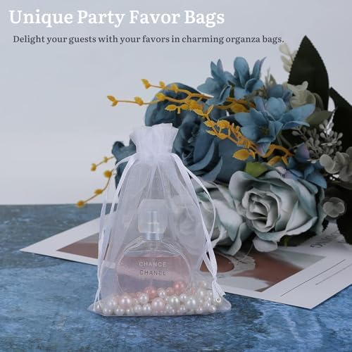 100PCS Sheer Organza Bags With Drawstring for Wedding Favor