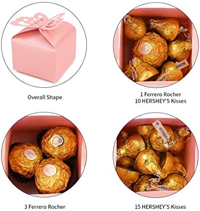 Kslong 50pcs Pink Butterfly Favor Boxes