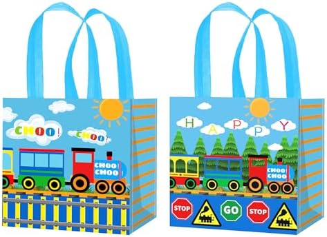 12PCS Train Theme Gift Bags with Handles