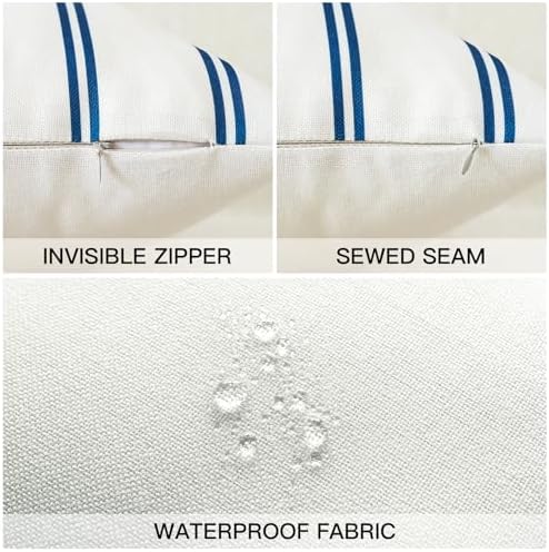 OTOSTAR Waterproof Pillow Covers 12x20 Inch Pack of 4 Navy Blue