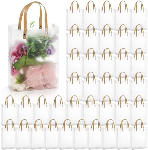 40 Pieces Clear Gift Bags with Handles