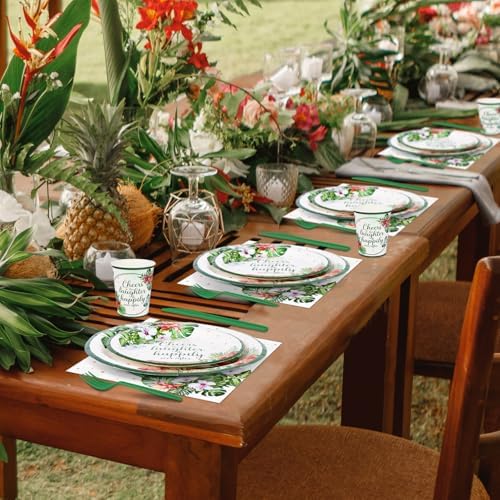 350 Pcs Tropical Wedding Tableware Set for 50 Guests