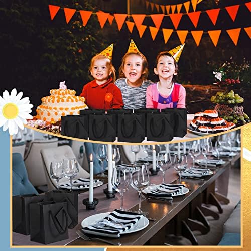 Sherr 100 Pack Mini Gift Bags with Handles Black