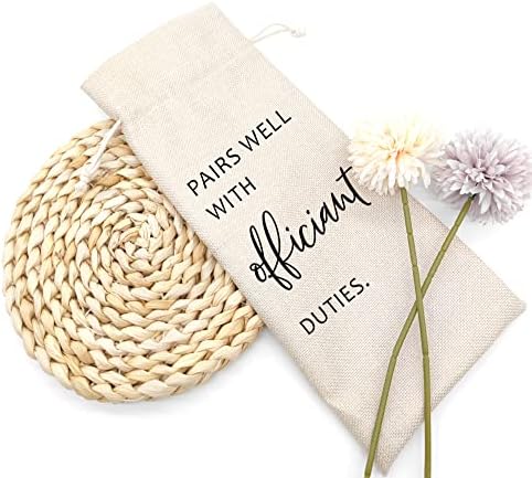 Socive Wedding Wine Bag - Burlap Drawstring Gift Holder