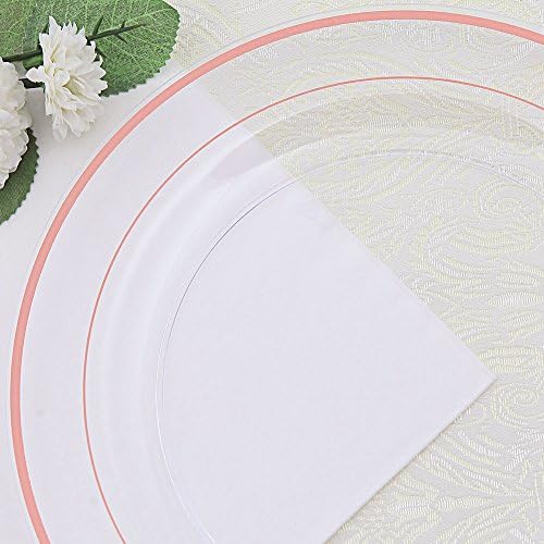 I00000 60 Pcs Rose Gold Plastic Plates Set