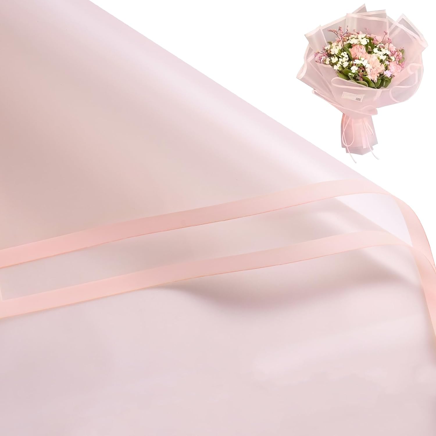 RUSPEPA 20 Sheets Waterproof Flower Wrap Paper Pink