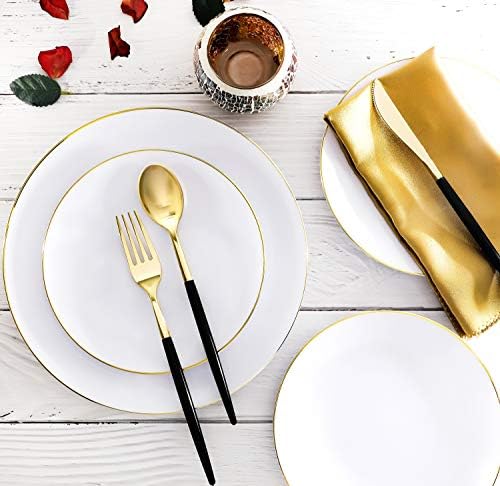 Supernal 102pcs Gold Plastic Cutlery Set