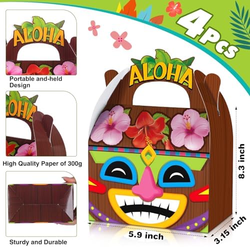 Glenmal 24 Pcs Tiki Luau Treat Boxes with Handles 1