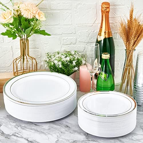JollyPack 100 Piece Disposable Silver Plates Set
