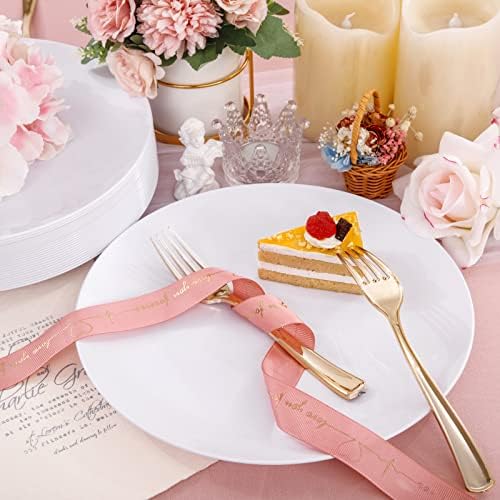 Hioasis 100pcs White Plastic Plates 1025 Inch
