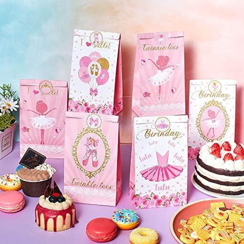 Jecery 24 Pcs Mini Ballerina Gift Bags for Birthday Parties