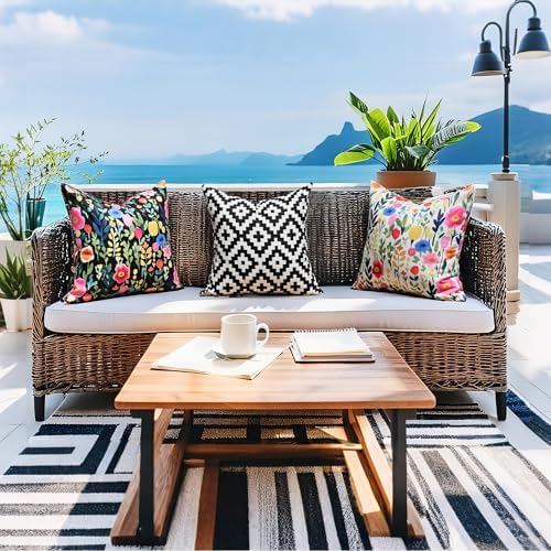 Cythasily Outdoor Pillow Covers 18x18 Inch 2 Sets Floral