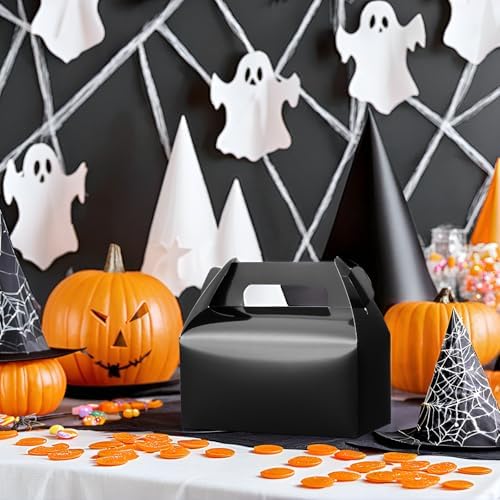 UnicoPak 30 Black Gable Treat Boxes for Parties