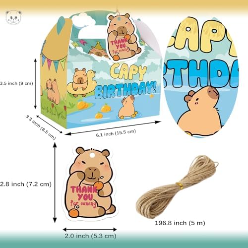 Capybara Party Favor Boxes 12 Pcs Gift Set