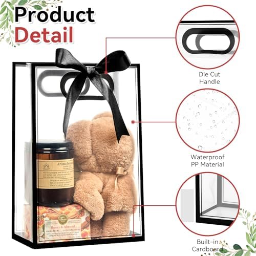 Ohuimrt 12 Pack Clear Plastic Gift Bags with Handles 1