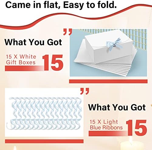 PEKGRIL 15pcs Gift Boxes with Lids White 10x8x4 Inch
