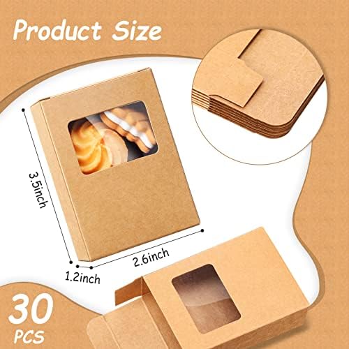 Spakon 30 Pcs Mini Kraft Soap Boxes with Window