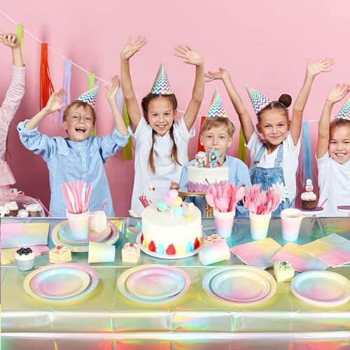 Iridescent Rainbow Party Decorations for 25 Guests