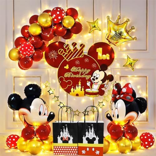 MOAXMOA Mickey Mouse Theme Treat Bags with Handles - 12PCS