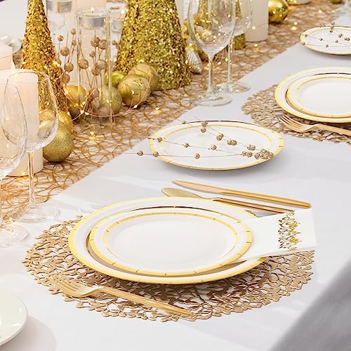 700 Pcs Gold Dinnerware Set for 100 Guests