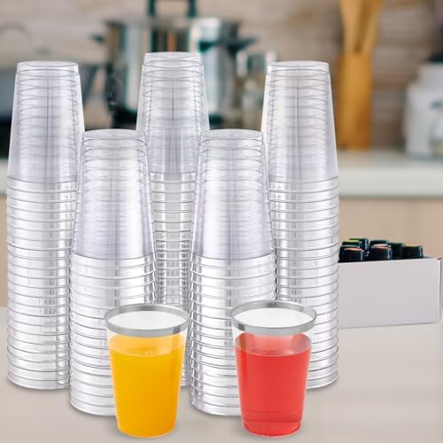 JOLLY CHEF 100 Pack Silver Rimmed Disposable Cups