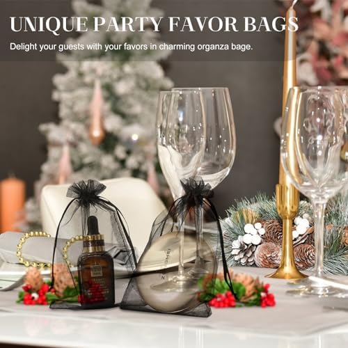 100PCS Sheer Organza Bags With Drawstring for Wedding and Party Favor