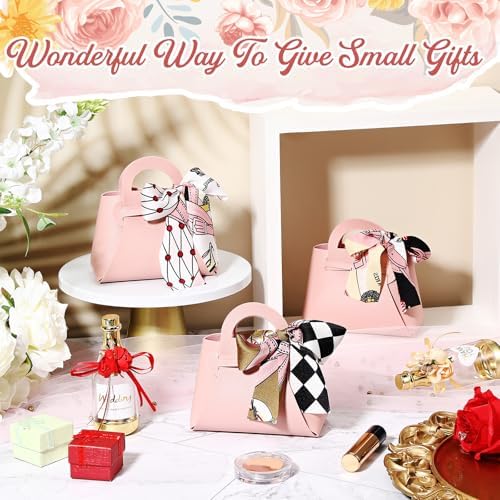 Abbylike 18 Pcs PU Leather Gift Bags with Handles