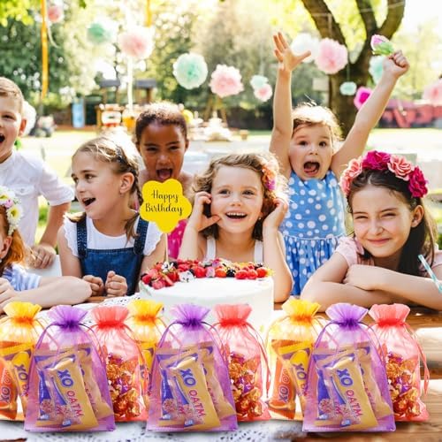 Hopttreely 100PCS Sheer Organza Drawstring Bags