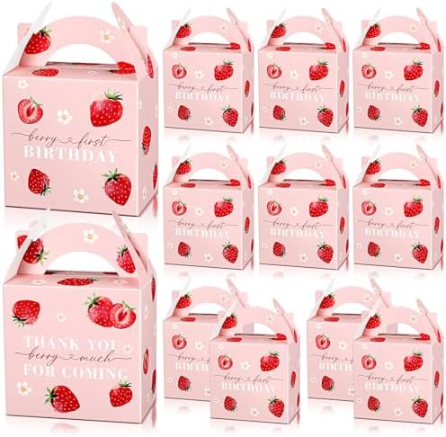 Sinload 12 Pcs Strawberry Treat Gift Boxes