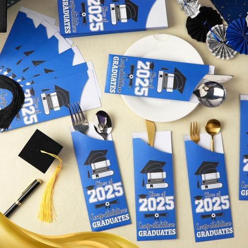 DTOFOOT 120 Pcs Graduation Silverware Bag