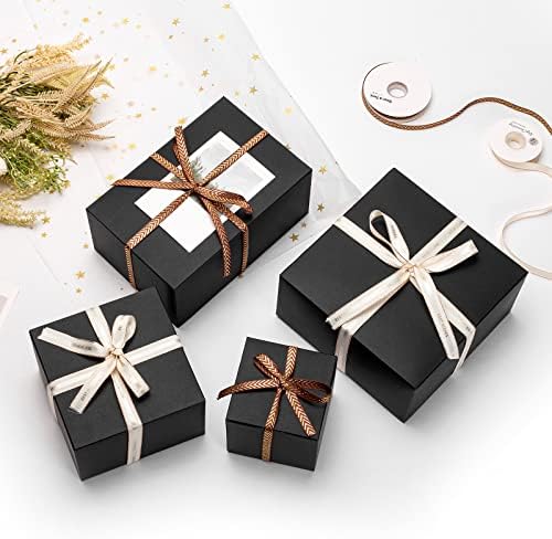 Mcfleet Black Gift Boxes with Lids 10 Pack