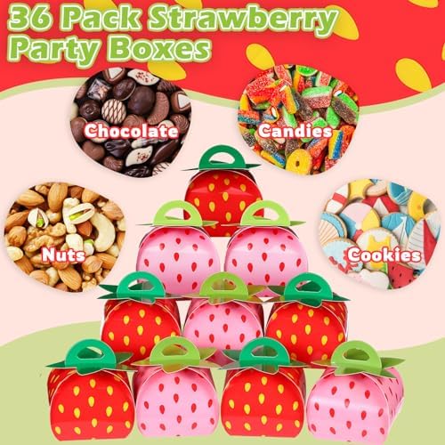 TaoBary 36 Piece Strawberry Favor Boxes