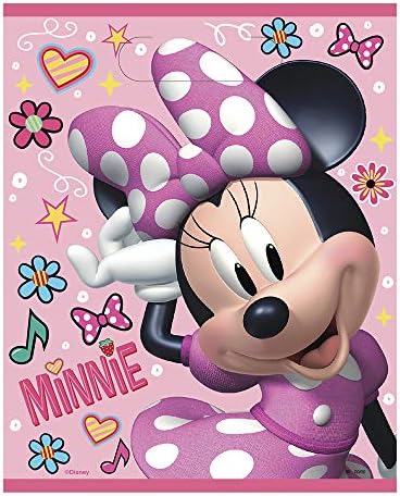 Unique Iconic Minnie Mouse Plastic Party Bags - 8 Pcs