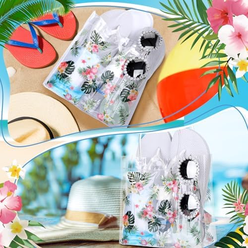 Engrowtic 24 Pcs Hawaiian Clear Gift Bags with Handle
