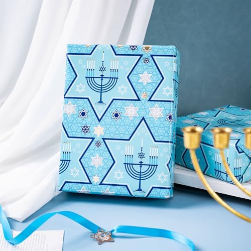 RUSPEPA Hanukkah Wrapping Paper Jumbo Roll 24x100ft