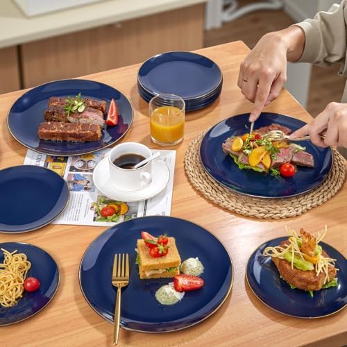 PULOTE 200 Piece Blue Plastic Plate Set