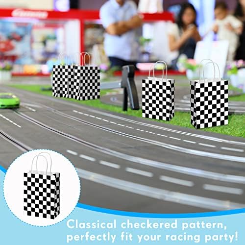 Gersoniel 24 Checkered Race Treat Bags with Handle