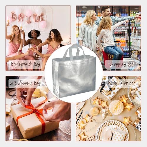 BLEWINDZ 60Pcs Reusable Gift Bags with White Handles