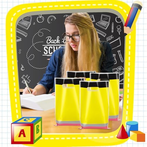 Ecally 50 Pcs Pencil Shaped Gift Bags for School Parties