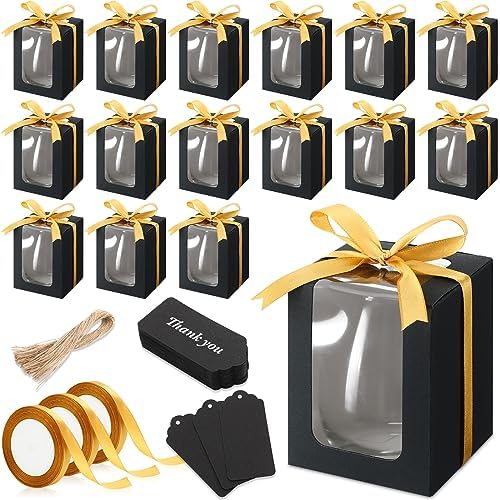 Fulmoon 50 Pack Clear Wine Glass Gift Boxes