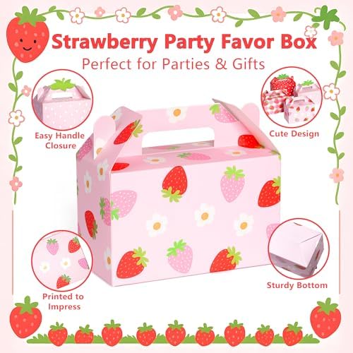 Kriyokiaa 16 Pcs Strawberry Party Favor Boxes