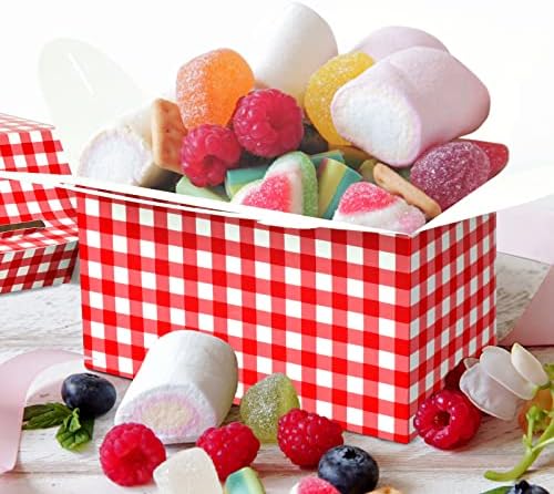 Red and White Gingham Treat Boxes 24-Pack