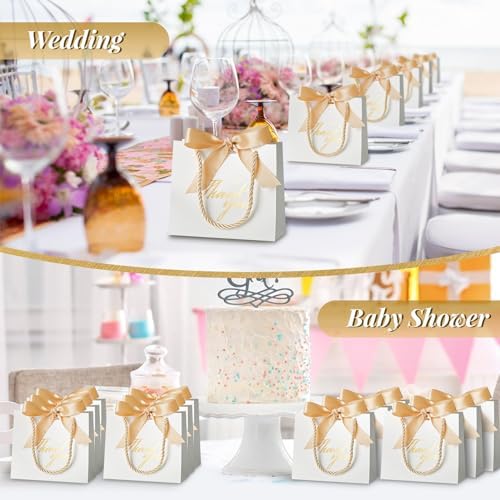 Mauproy 20 Pack Small Thank You Gift Bags with Handles and Ribbons