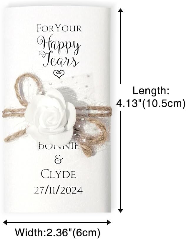 Callie Custom Wedding Tissues Pack with Names and Date
